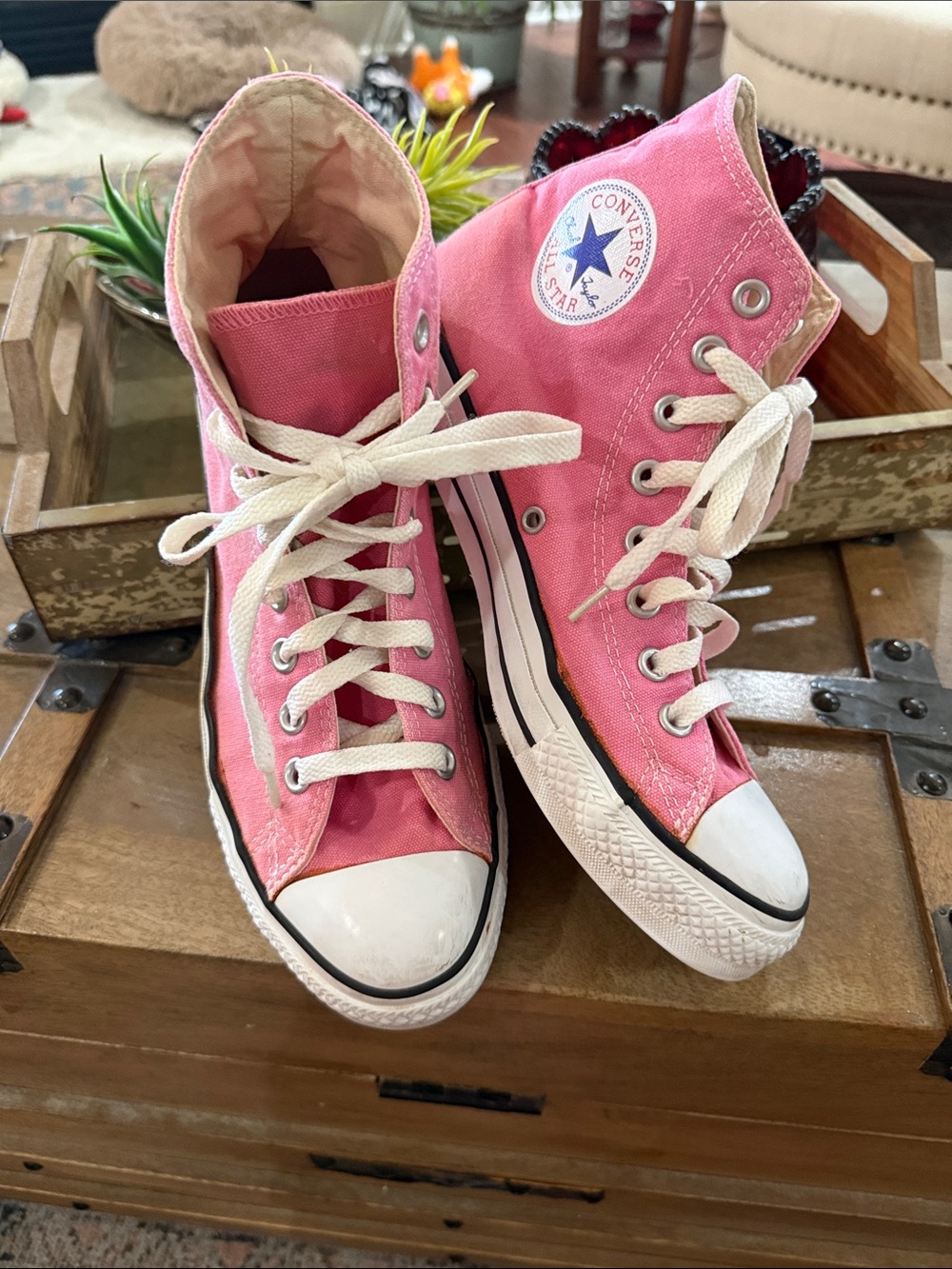 Converse Pink High Top Canvas Sneakers